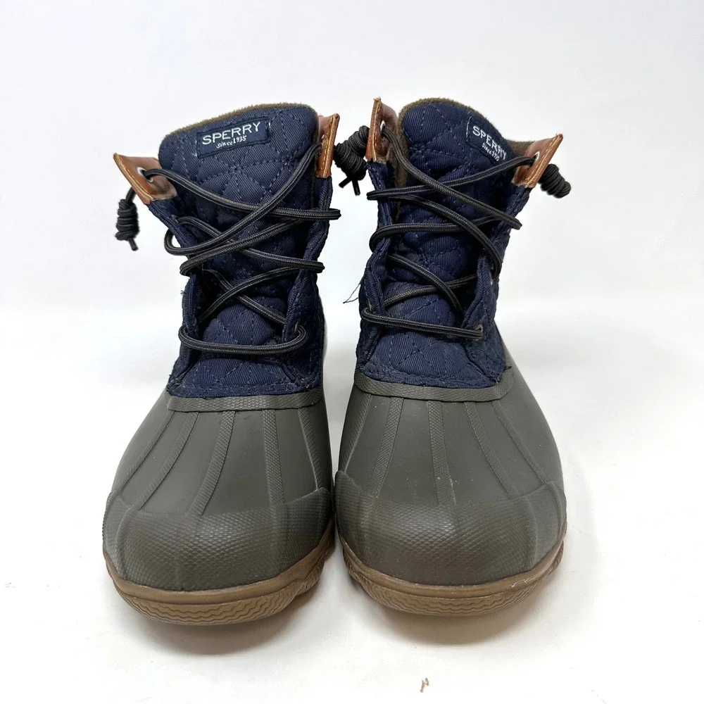 Sperry Saltwater Quilted Duck Boot Navy Size‎ 7
